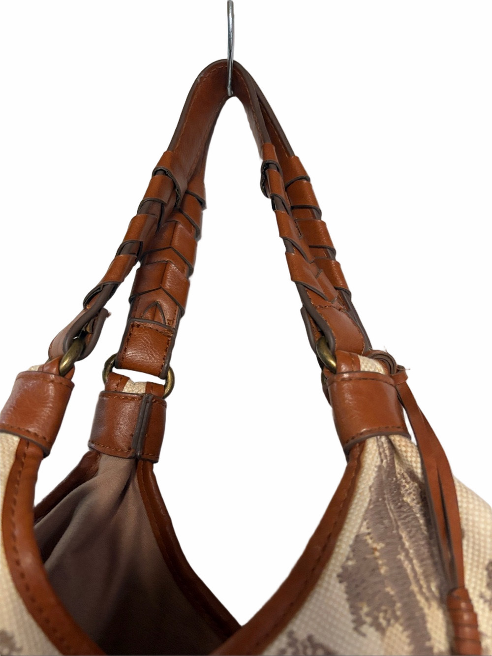 Lucky Brand Hobo Leather and Canvas Tote  | EUC | OS - Picture 3 of 12